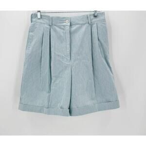 Vintage 80s Clifford & Wills striped shorts high-waisted pleated front size 14